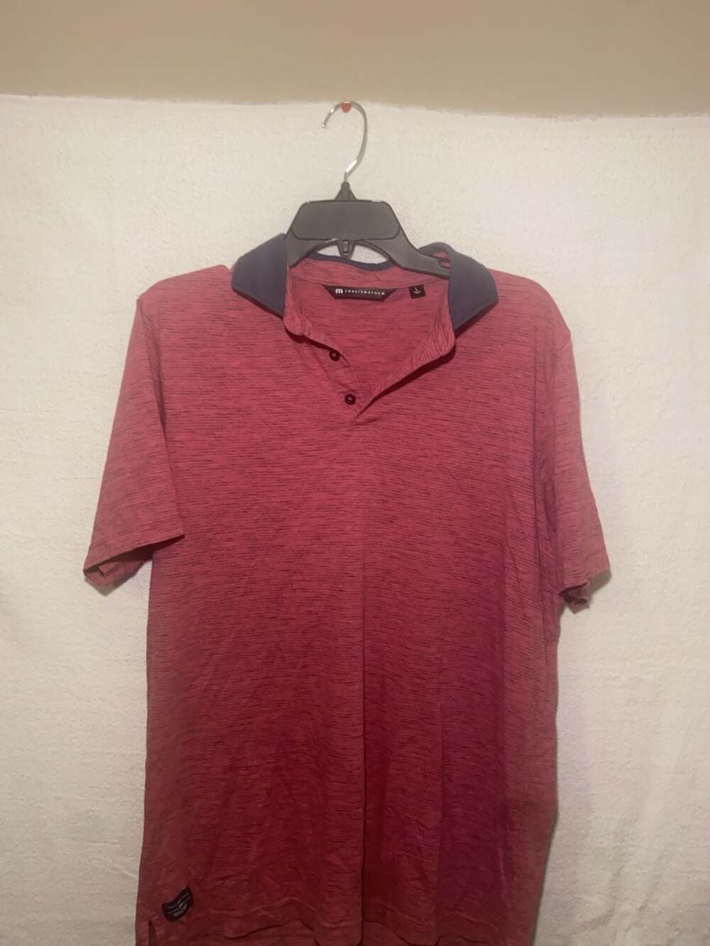 TravisMathew Men's Red Heathered Polo Shirt Size L